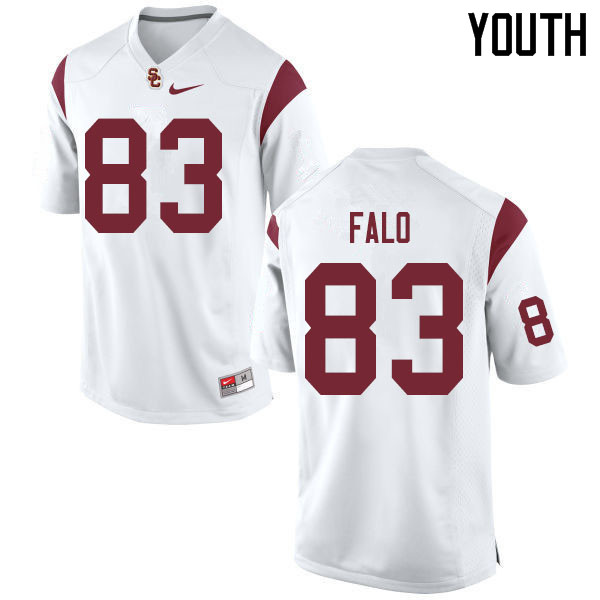 Youth #83 Josh Falo USC Trojans College Football Jerseys Sale-White